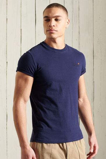 Superdry Rich Navy Organic Cotton Vintage Embroidered T-Shirt