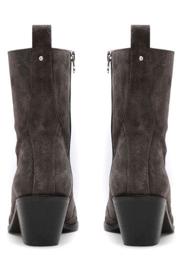 Mint Velvet Grey Alma Suede Cowboy Boots