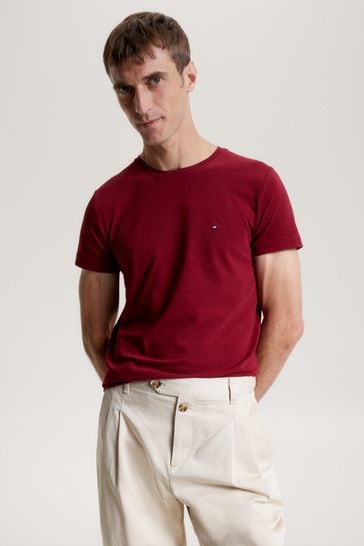 Tommy Hilfiger Red Stretch Slim Fit T-Shirt