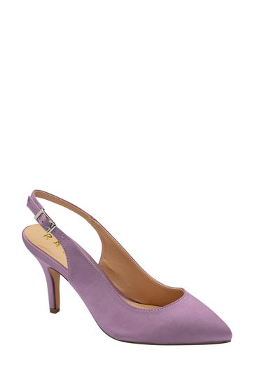 Ravel Purple Slingback Shoes On a Kitten Heels