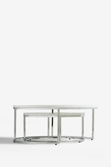 White gloss outlet round side table