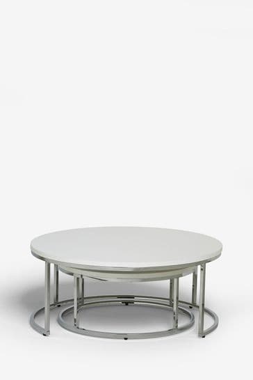 Buy White Mode Gloss Nesting Round Coffee Table from Next Ireland