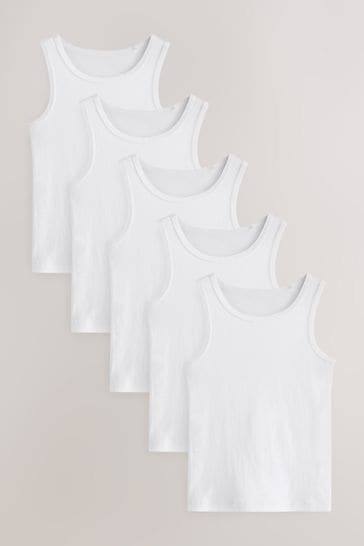 White Vests 5 Pack (1.5-16yrs)