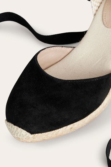 Boden Black Cassie Espadrille Wedges
