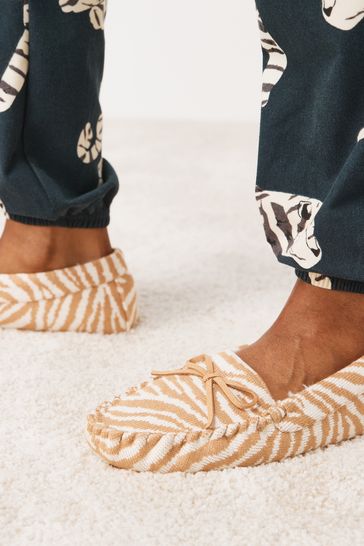 Faux fur lined moccasin slippers online