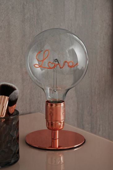 Rose Gold Love Light Bulb Decorative Feature Light