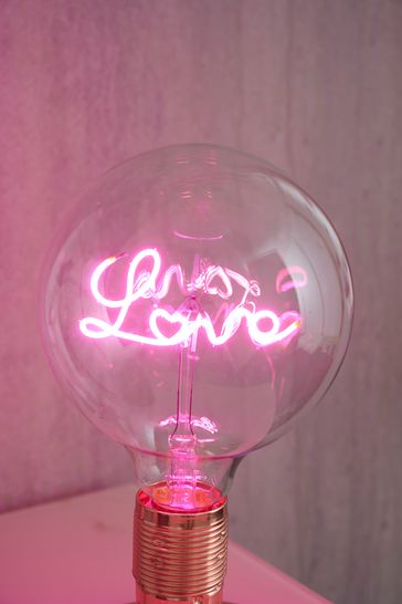 Buy Rose Gold Love Light Bulb Decorative Feature Light from Next