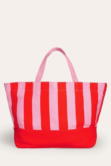 Boden Red Relaxed Canvas Tote Bag