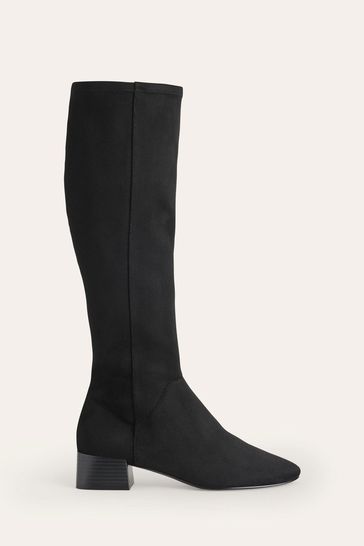 Boden Black Flat Stretch Knee High Boots