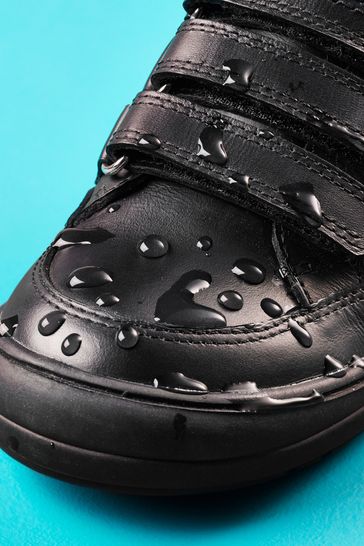 Black Leather School Waterproof Shoes