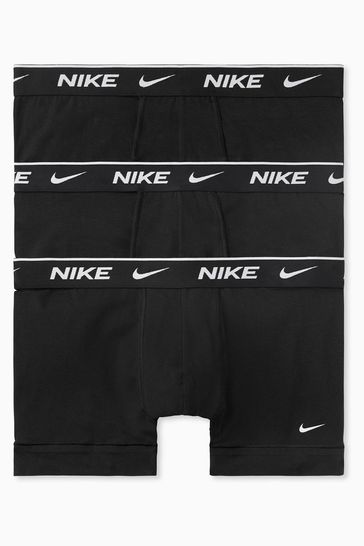 Nike Black Everyday Cotton Stretch Trunks 3 Pack