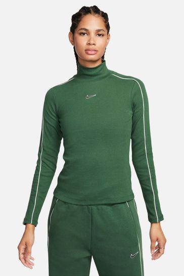 Nike Green Sleeve Stripe Long Sleeve Top