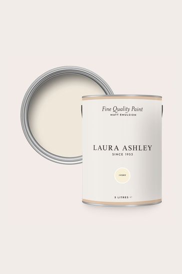 Laura Ashley Ivory White Matte Emulsion 5LT Paint
