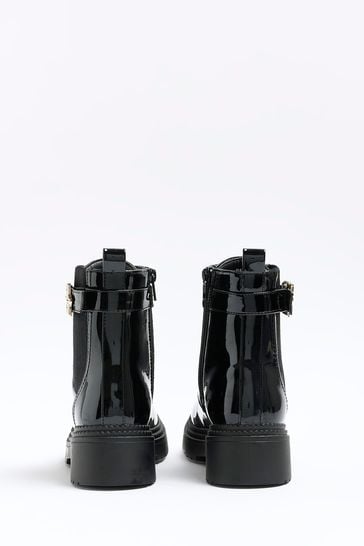 Black patent ankle boots river island new arrivals