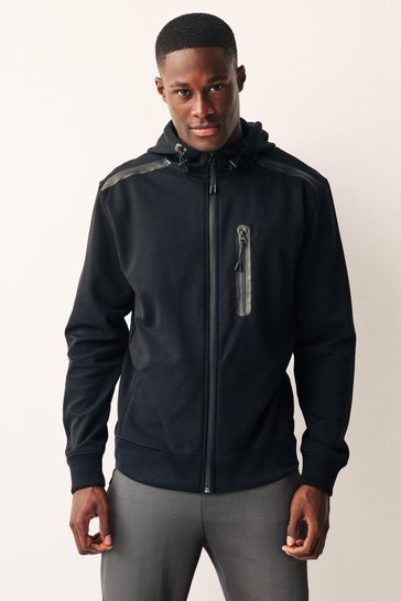 Buy Black Zip Through Hoodie Athleisure Hoodie from Next Luxembourg