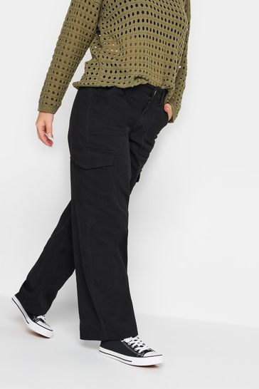 PixieGirl Petite Black Twill Loose Utility Trousers