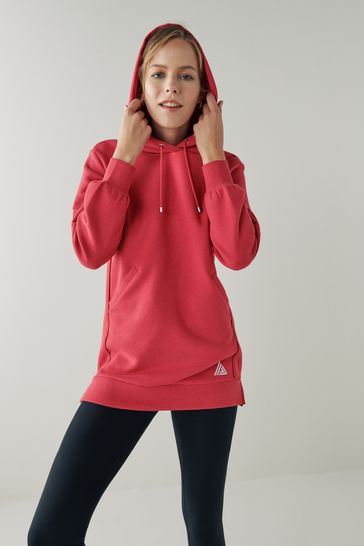 Berry Red Next Active Sports Longline Hoodie