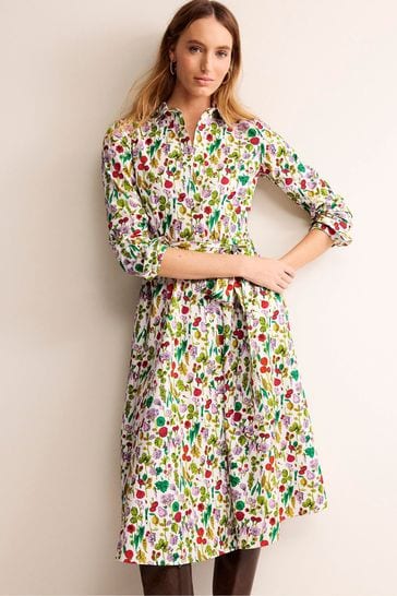 Buy Boden Green Amy Cotton Midi Shirt Dress from Next Luxembourg