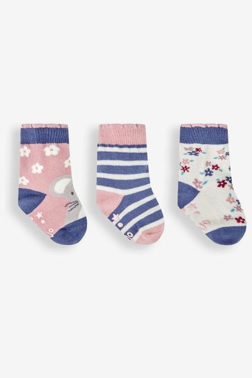 JoJo Maman Bébé Indigo 3-Pack Mouse Socks