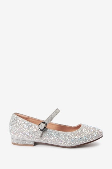 Silver Standard Fit (F) Mary Jane Occasion Shoes