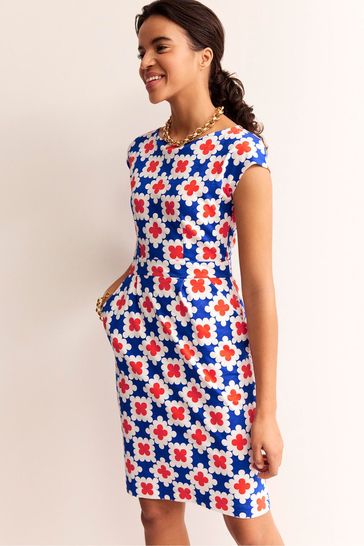 Boden Blue Multi Florrie Jersey Dress