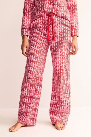 Boden Red Cotton-Sateen Pyjama Bottoms