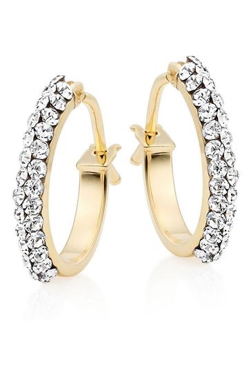 Buy Beaverbrooks 9ct Gold Crystal Hoop Earrings from the Next UK online ...