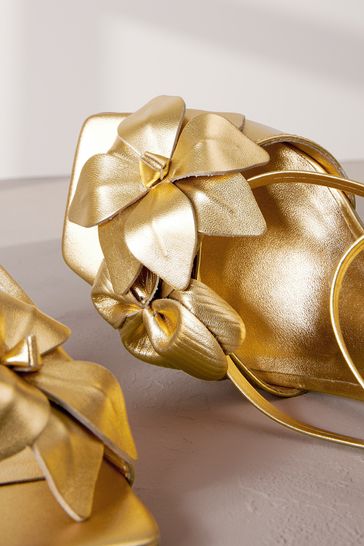 Gold new arrivals satin sandals