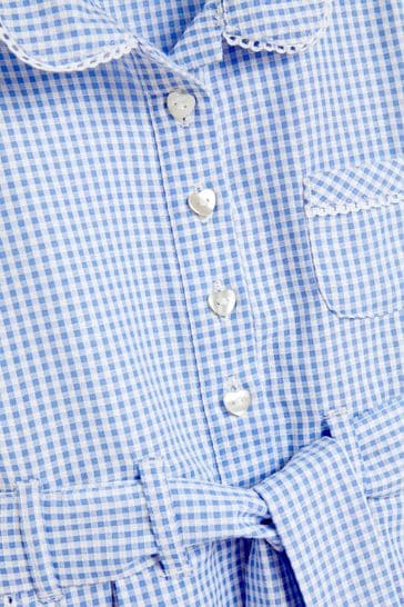 Blue and white gingham school dress hotsell