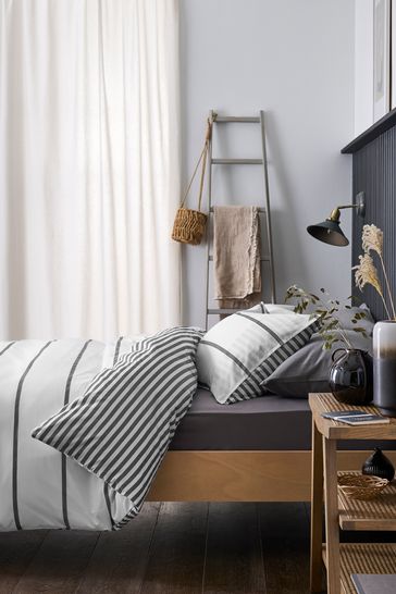 Grey striped duvet cover shop