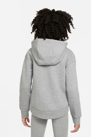 Nike grey club fleece zip through hoodie clearance