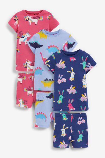 Blue 3 Pack Unicorn Dino Pyjamas