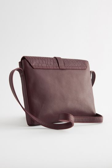 Buy Berry Red Leather Tab Detail Cross Body Bag from Next Netherlands