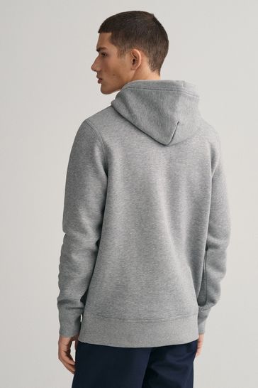 Gant shield hoodie grey melange shop