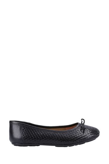 Hush Puppies Janelle Black Woven Ballerina Shoes