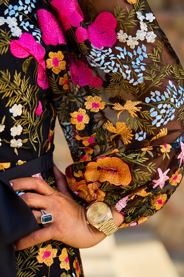 Mint velvet embroidered best sale floral wrap dress