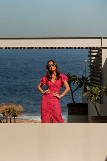 Myleene klass contrast strap lace outlet dress