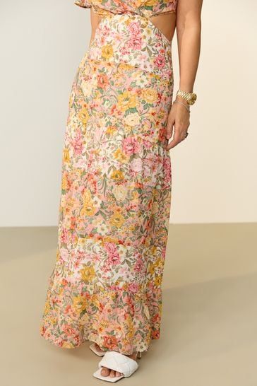 Buy Myleene Klass Floral Cut Out Maxi Dress from Next Luxembourg