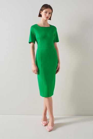 LK Bennett Green Sienna Lenzing™ Ecovero™ Viscose Blend Shift Dress