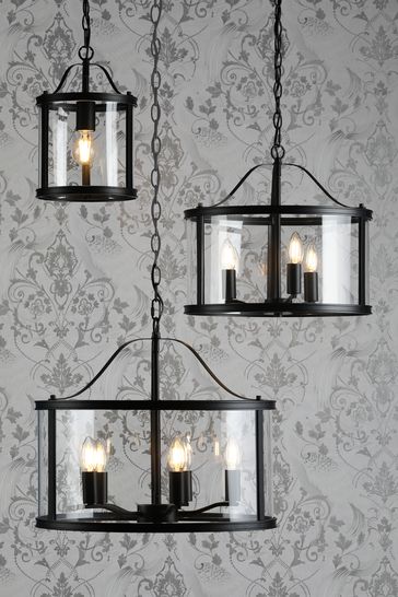 Laura Ashley Black Harrington 5 Light Pendant Ceiling Light