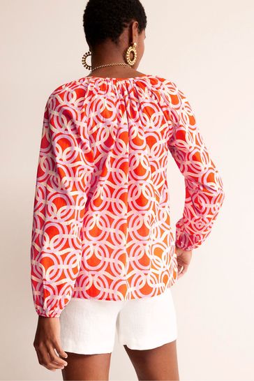 Buy Boden Red Serena Cotton Blouse from Next Luxembourg
