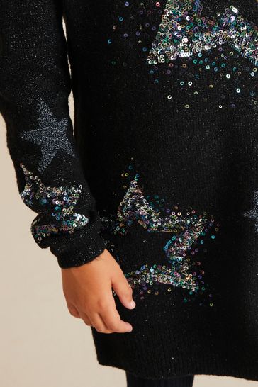 Buy Black Sequin Jumper Dress 3 16yrs from Next Luxembourg