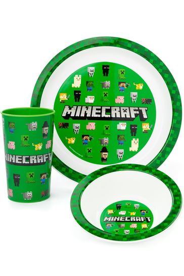 Vanilla Underground Green Minecraft Kids Licensed Dinnerware Set