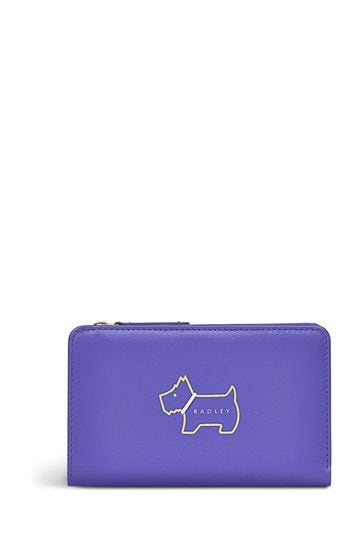 Radley London Medium Purple Heritage Dog Outline Bifold Purse