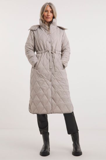 Buy JD Williams Grey Adjustable Waist Quilted Coat from Next Ireland