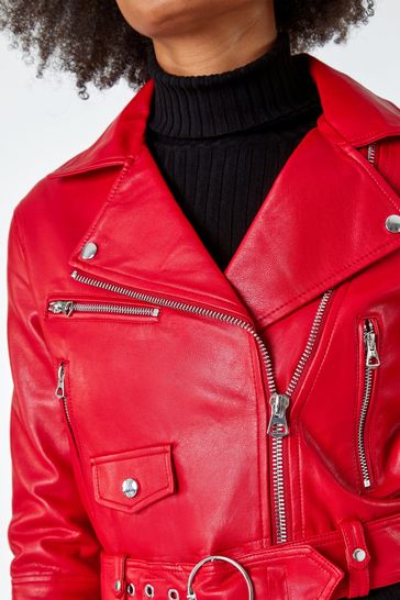 Moto jacket red hot sale