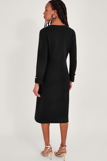 Monsoon black knitted dress outlet
