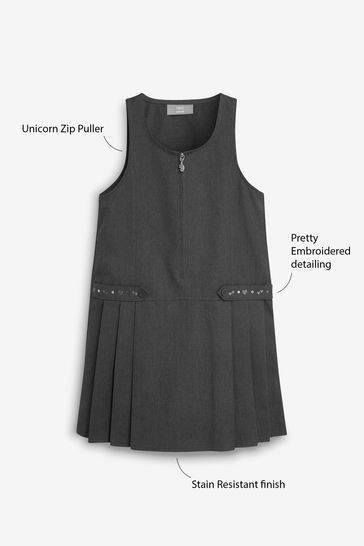 Embroidered pinafore hot sale dress