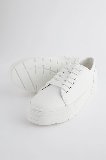 Buy White Forever Comfort Patent Cleated Sole Chunky Trainers from Next Denmark