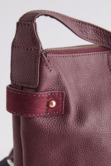 Red leather cheap messenger bag